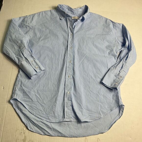 Anne Klein Button Down Shirt Striped Classic Blouse Workwear Essential Top SMALL - Picture 1 of 10